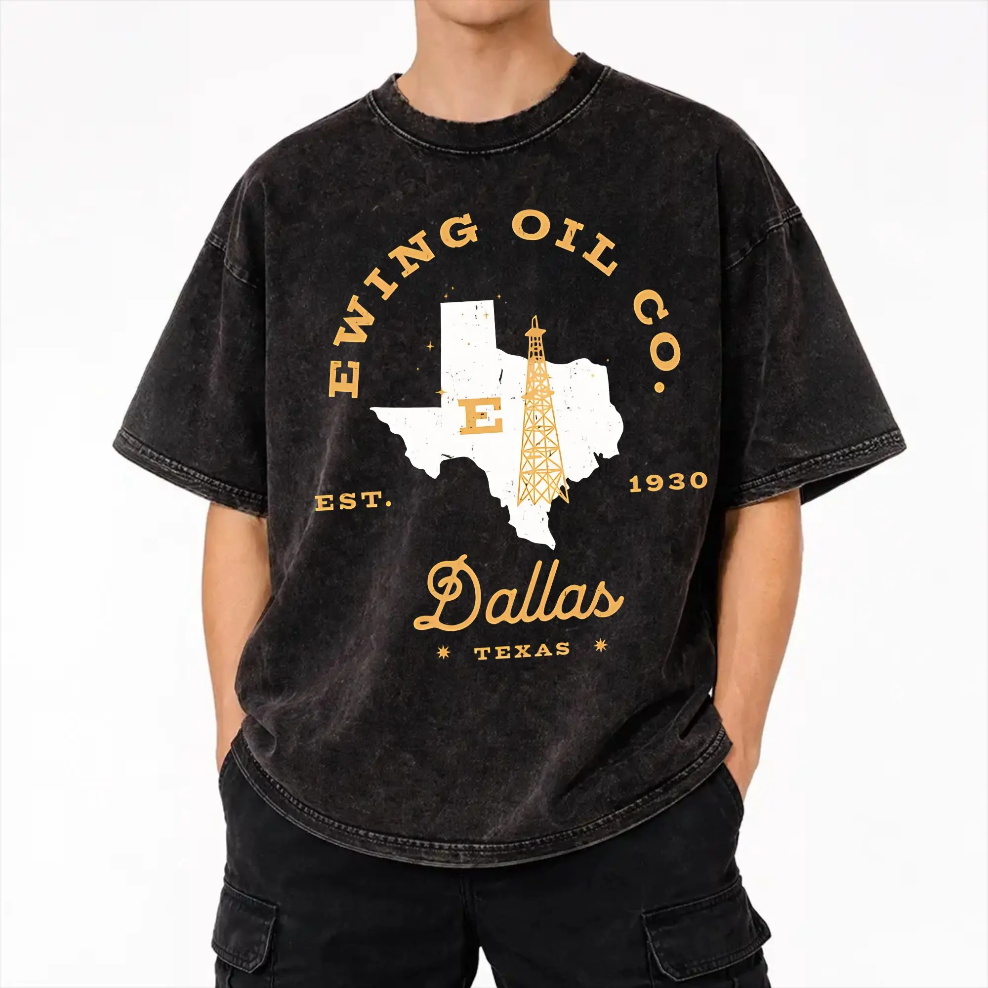 Summer Ewing Oil Co. Dallas 70s TV Show  Washed Shirts Merch Oversize T-Shirts  for Men Women Tee