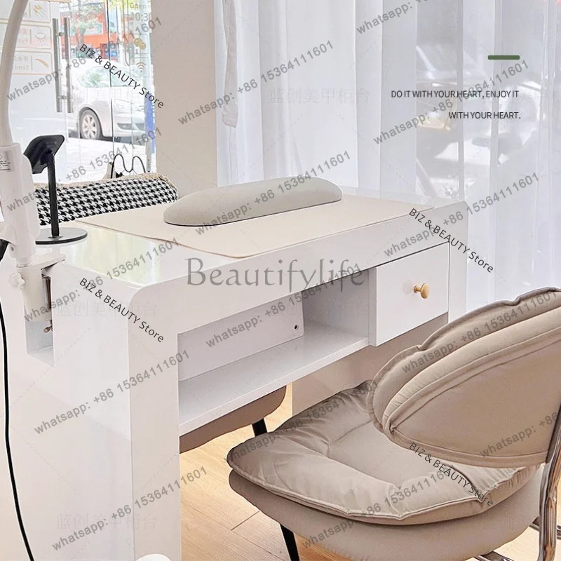 FG High Gloss Lacquer Nail Desk Minimalist Manicure Table Custom Single Double & Triple Stations Trendy Salons & Home Studios JT
