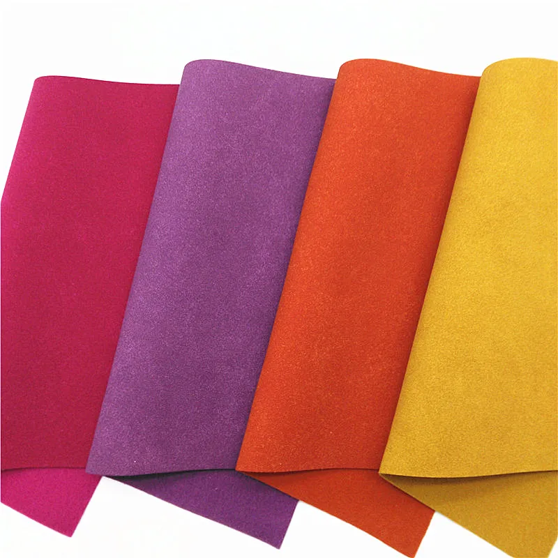 Bright Colors Suede Faux Leather Thick Suede Synthetic Leather Vinyl Leather Sheets For Flowers Bracelet Bows DIY 21x29CM Q801