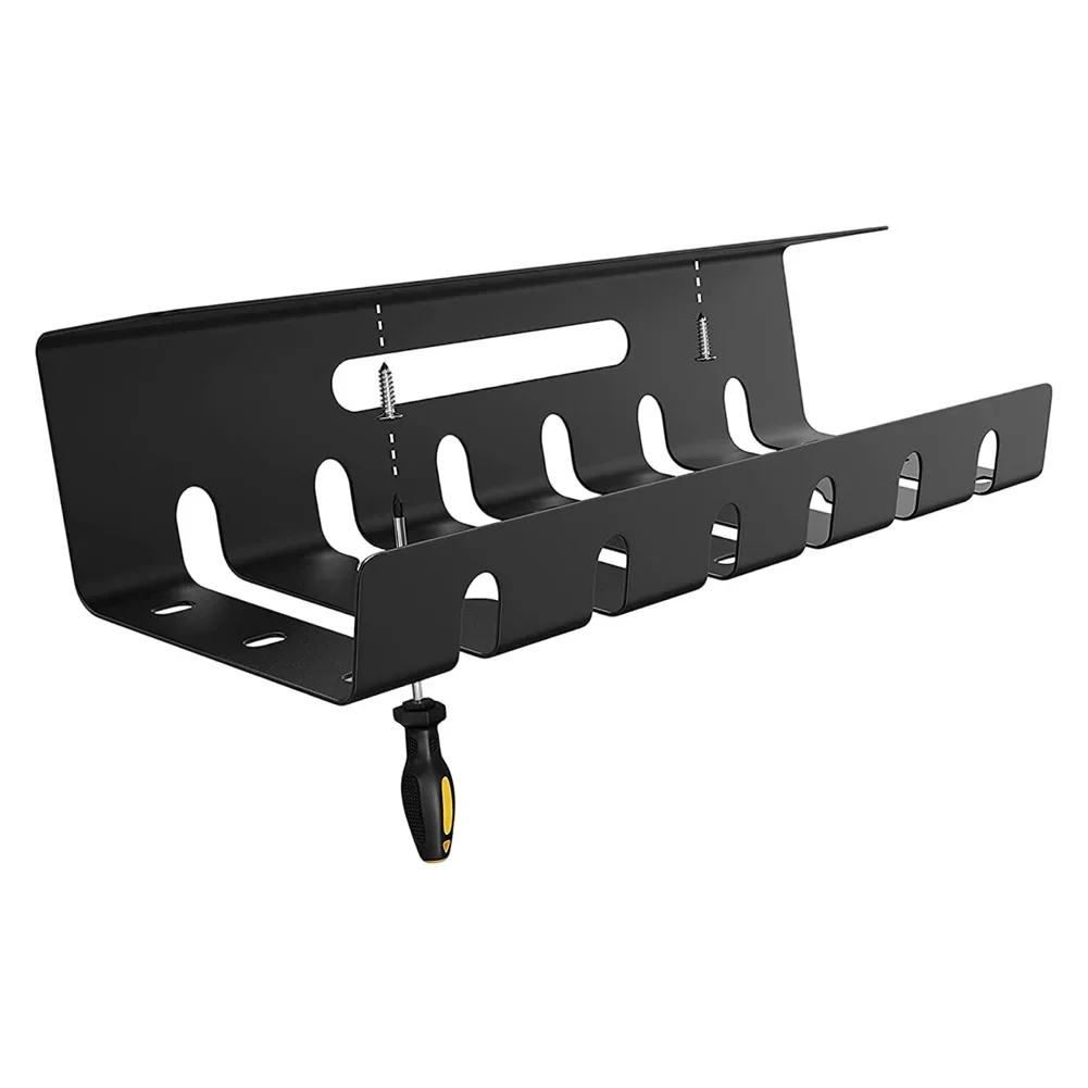 Robust Under Desk Cable Management Solution Made from Steel with Ventilated Construction to Reduce Dust and Heat Around Cords