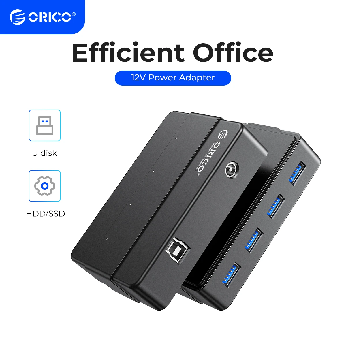 Orico 4 Poorten Usb 3.0 Hub 5 Gbps Super Speed Draagbare Usb Splitter Met 12V Adapter Voor Laptop desktop Accessoires