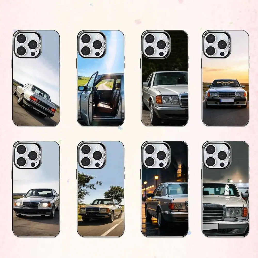 

D-DTM W-W126 Oldtimer Car Phone Case For iPhone17,16,15,14,13,12,11 Plus,Pro Max Colored Silver Plated Inside Cover