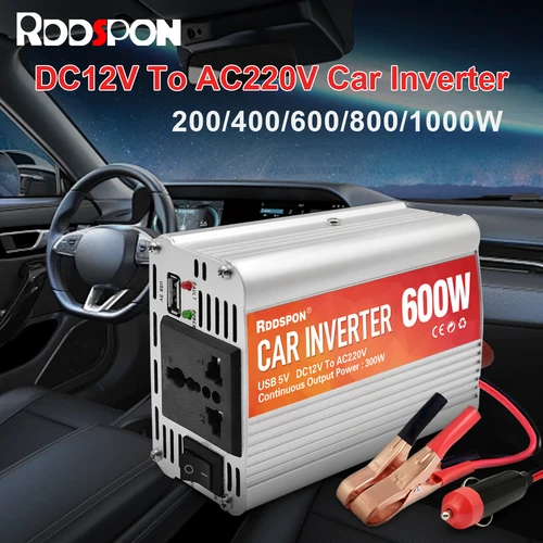 Imagen 1 del producto 200W 400W 600W 800W 1000W 12V 220V Inversor de coche 50Hz Transformador de voltaje 12V a 220v Convertidor de potencia