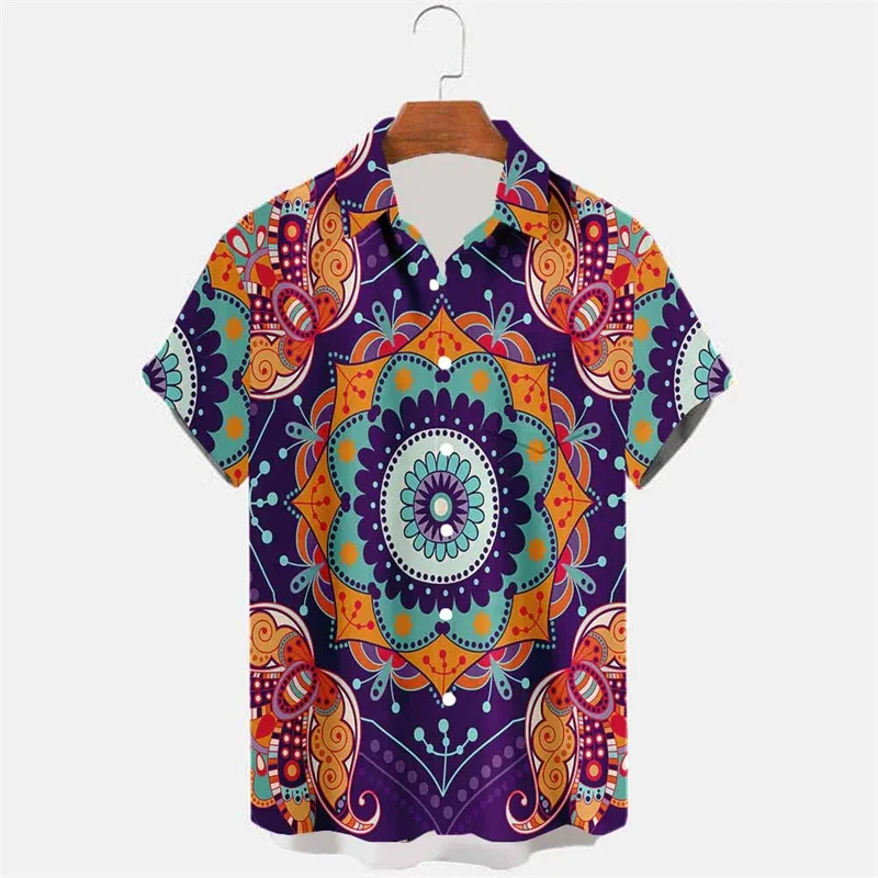 Harajuku New 3D Print Persia And India Paisley Pattern Shirts Men Hinduism Spiritual Totem Graphic Shirts & Blouses Tops Clothes