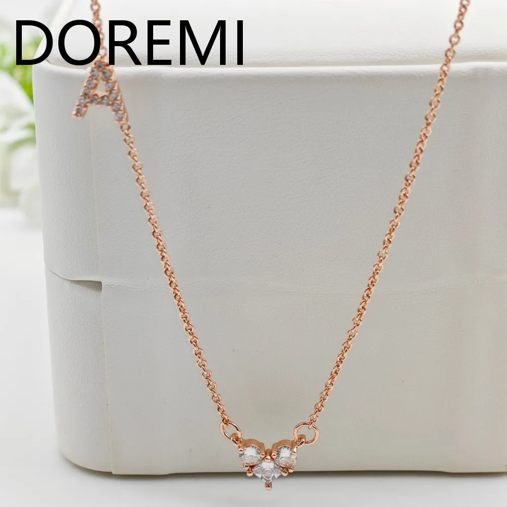 

Подарочное ювелирное украшение DOREMI для девочек, подарок для мамы, индивидуальный дизайн, персонализированное ожерелье с инициалами и сердечком в форме персика