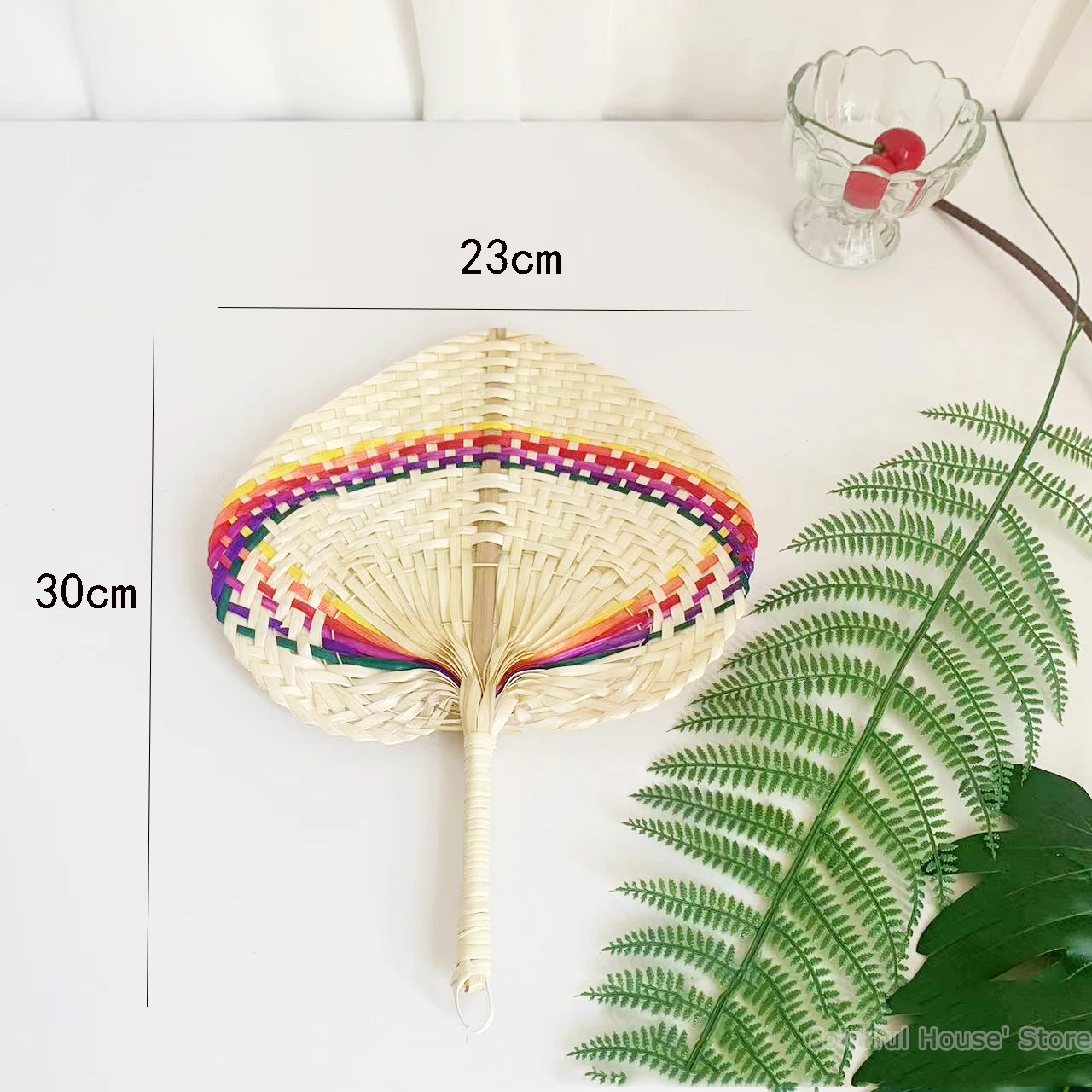 30*23cmBamboo Raffia Hand Fans for Wedding Decor Hand Weaving Fan Farmhouse Wall Decor Summer Cooling Supplies Abanicos De Mano