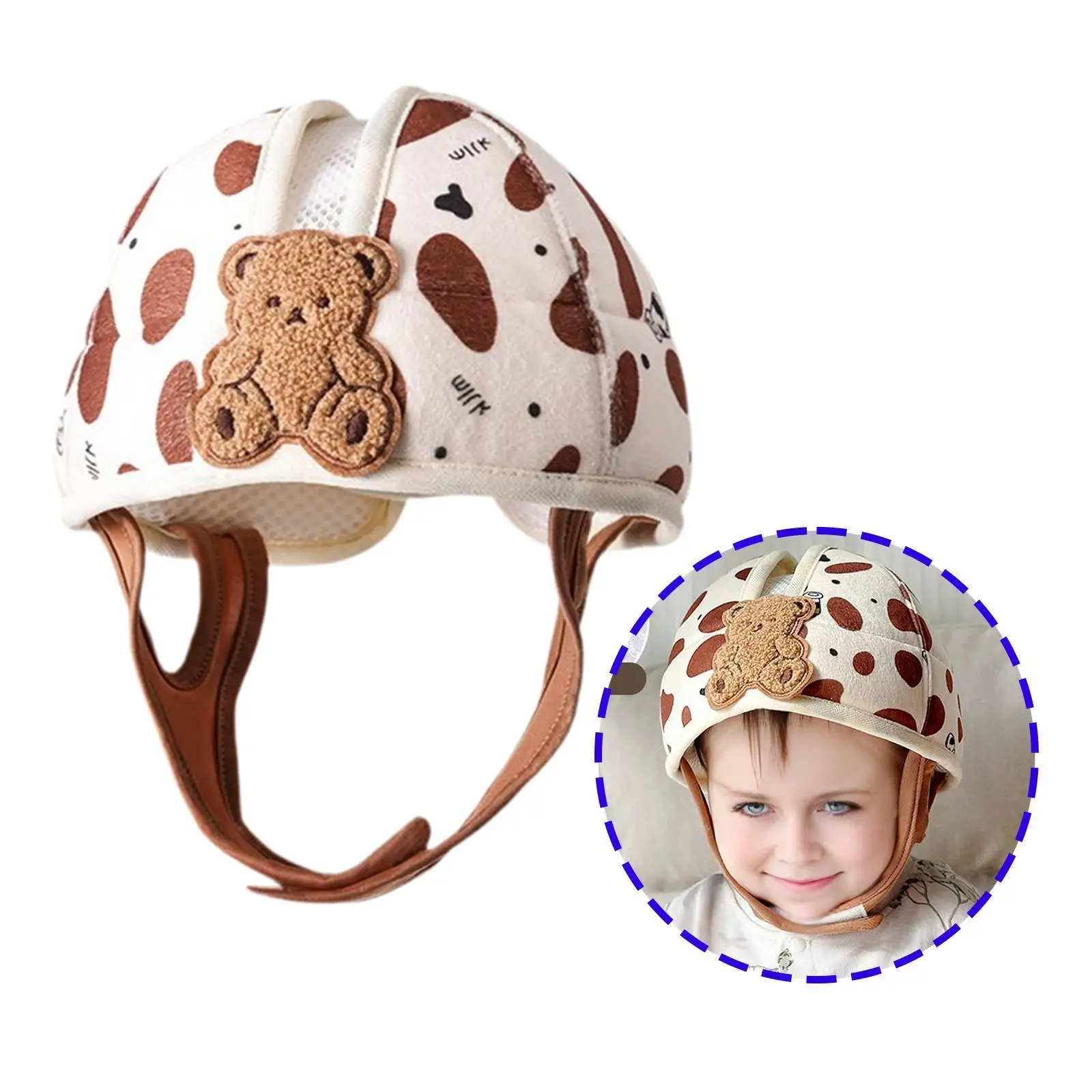 

Защитная шапка-шлем для младенцев с регулируемым ремешком, без ударов, с губчатым наполнителем, легкая, для ходьбы и ползания, для детей 6-12 месяцев