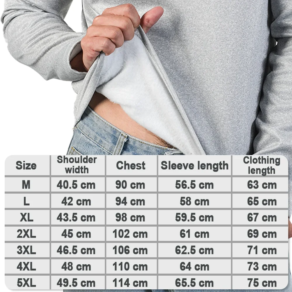 1Pcs Winter Warm Thermal Shirt For Men Fleece T Shirt Underwear Tops Man Long Sleeve Sweatshirt T-shirts M-5XL Plus Size Tshirt