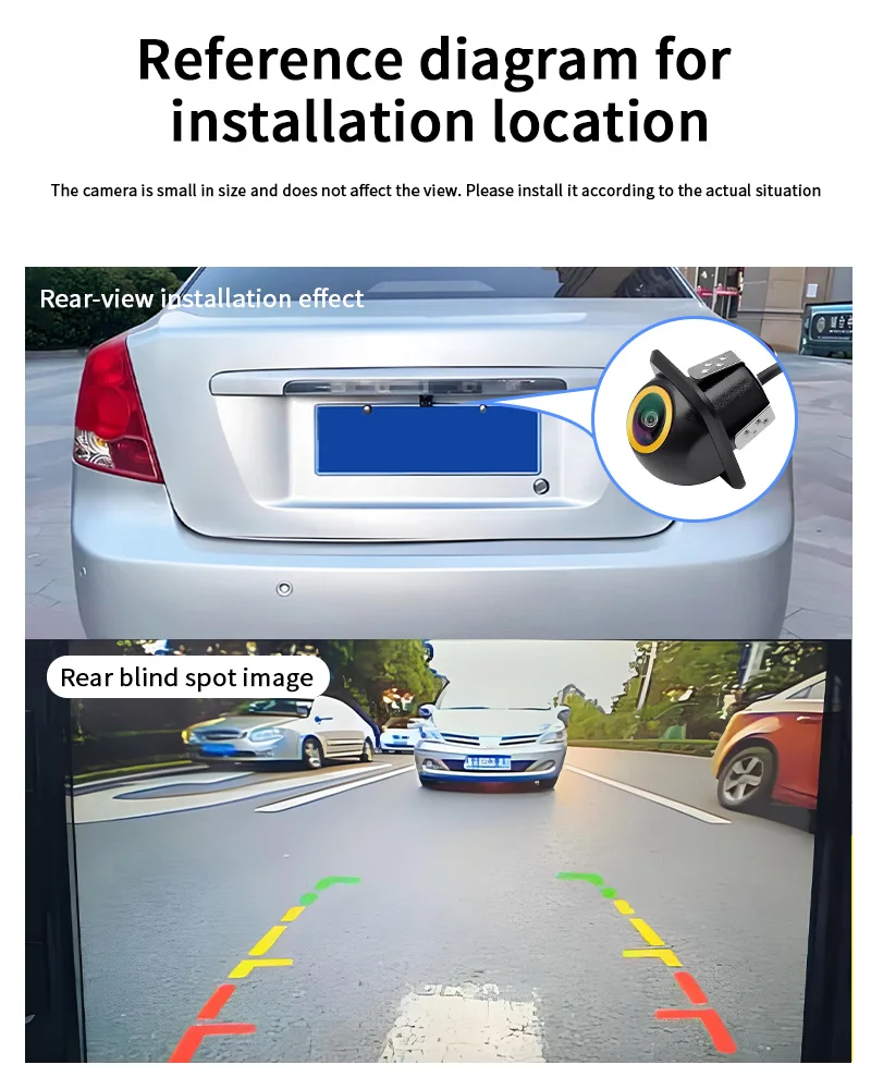 AHD 1080P/720P Fisheye Auto-Rückfahrkamera 170° ° Ultra-Weitwinkel HD Nachtsicht IP68 Wasserdichte Universelle Fahrzeug-Parkkamera – Detail 10