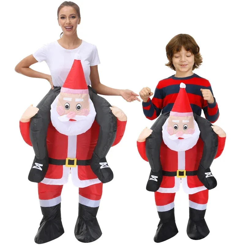 

Hot Christmas Tree Adult Kids Santa Claus Inflatable Costumes Halloween Party Mascot Fancy Role Play Costume for Man Womans;2'd,