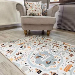 City and Road Themed Rugs Coral Velet Living Room Carpet Nonslip Bedside Large Soft Floor Rug Children Game Mat Rectangular Home