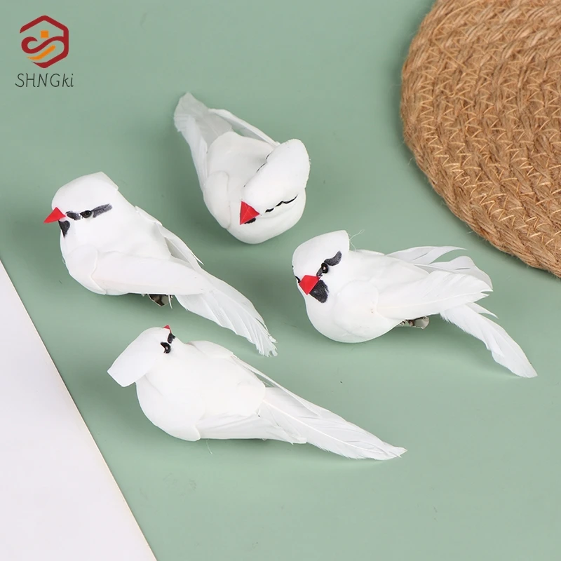 Artificial Foam Feather Dove Lover Peace Simulation Foam White Pigeons Garden Decor Craft Bird Model Photography Props Ornaments