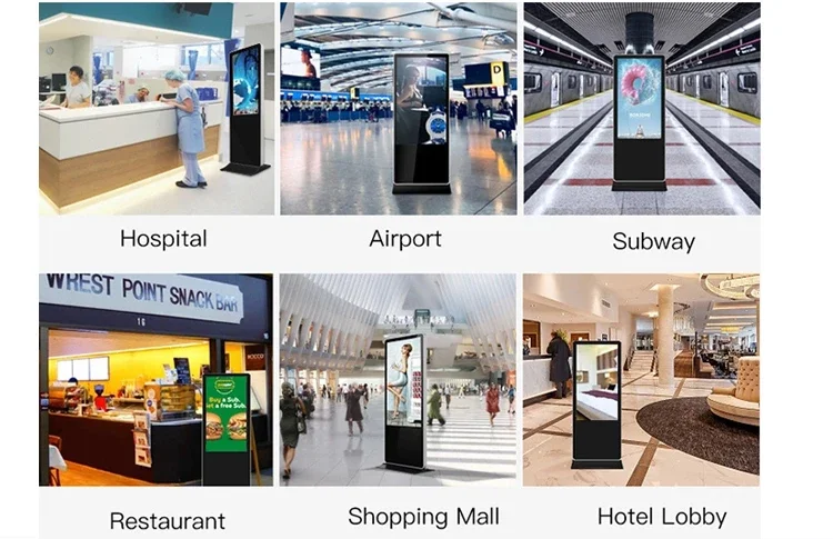 55 inch indoor digital signage touch screen kiosk advertising video display