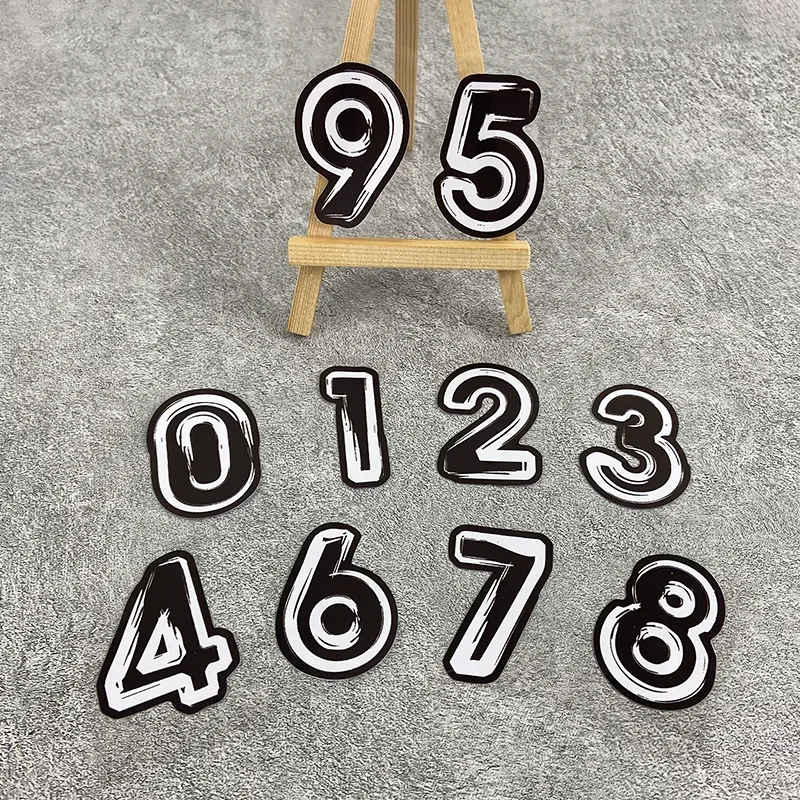 1PC 0123456789 Black Number Waterproof Vinyl Sticker, Decal for Motorcycle Fuel Tank Helmet Electric Scooter Car Window Decor