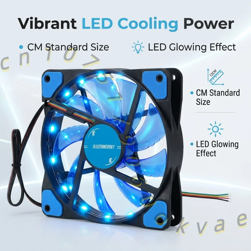 120mm PC Case Fan 15 LED Silent Cooling Fan 12CM Computer CPU Cooler Colorful Light
