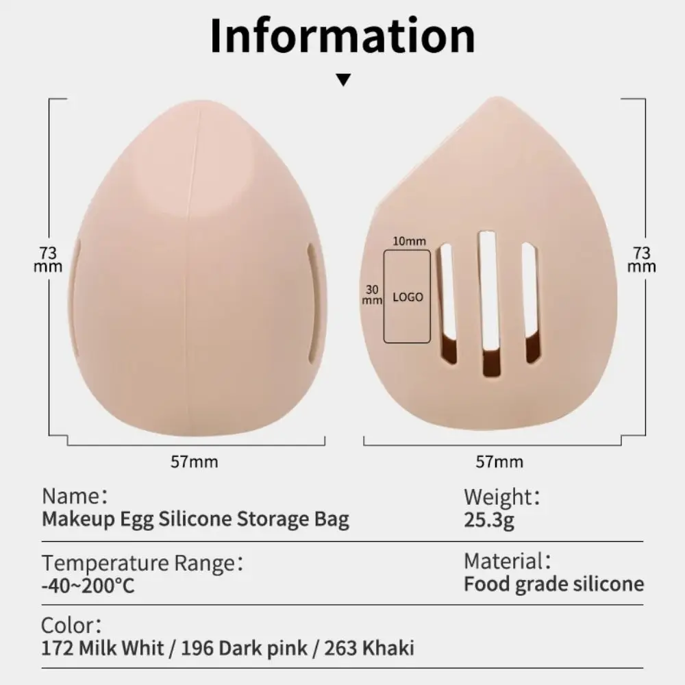 Portable Silicone Makeup Sponge Holder Khaki Pink White Multi-Hole Makeup Sponge Case Eco-Friendly Puff Organizer Box Cosmetic