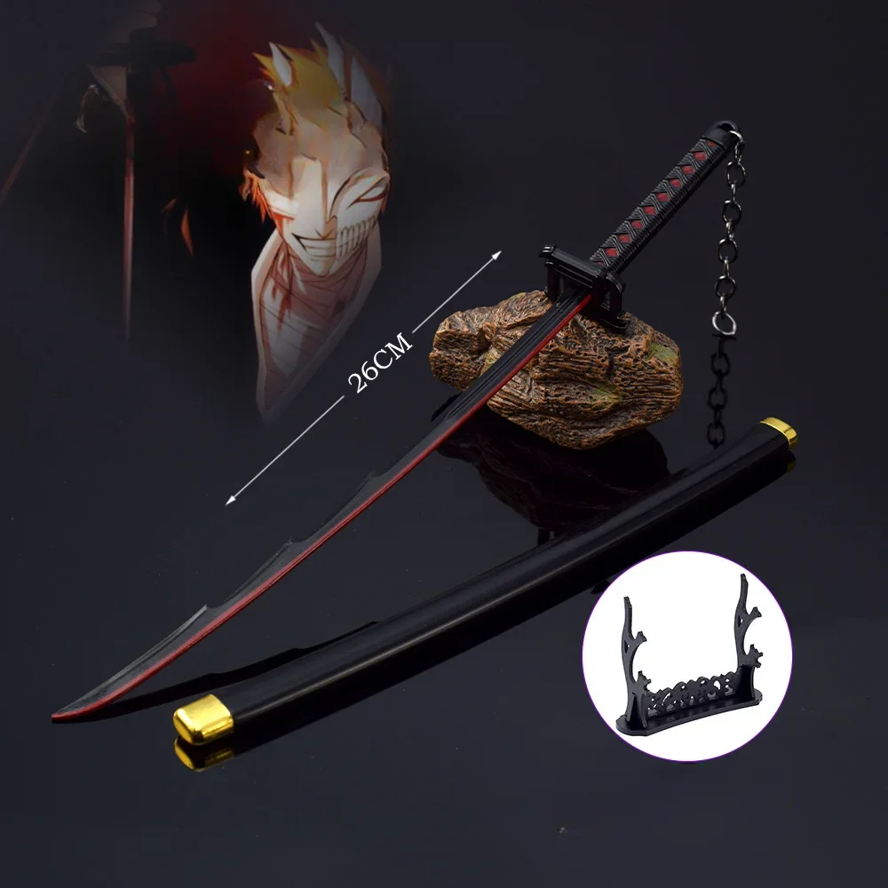 2024 Hot-selling Grim Reaper Anime Peripheral Weapon Model Kurosaki Ichigo 26CM Toy Sword Decoration with Sheath Desk Decoration