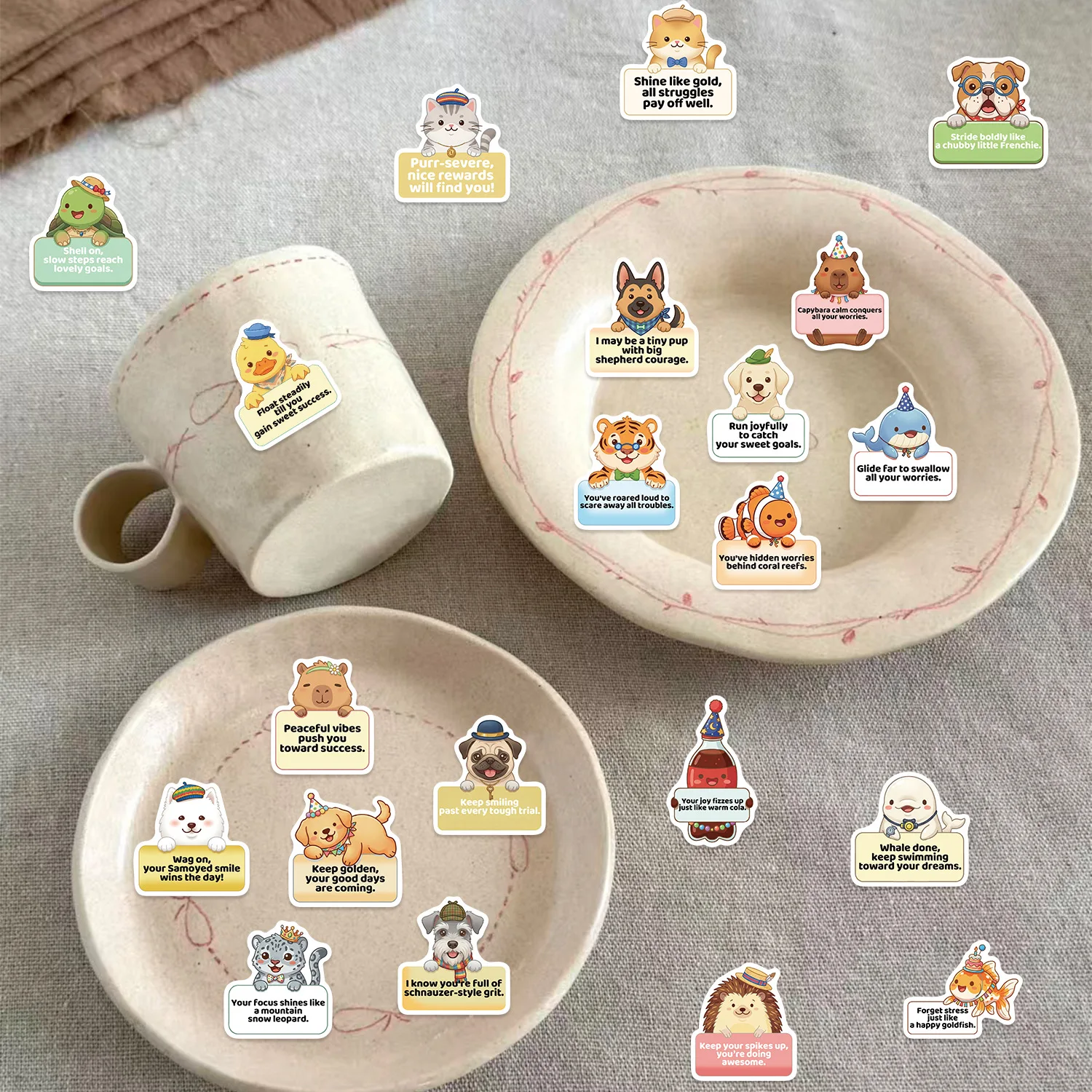 50/100PCS  Small Animals Stickers Graffiti for Phone DIY Decorative Water Bottle Phone Fridge Scrapbooking Waterproof Sticker