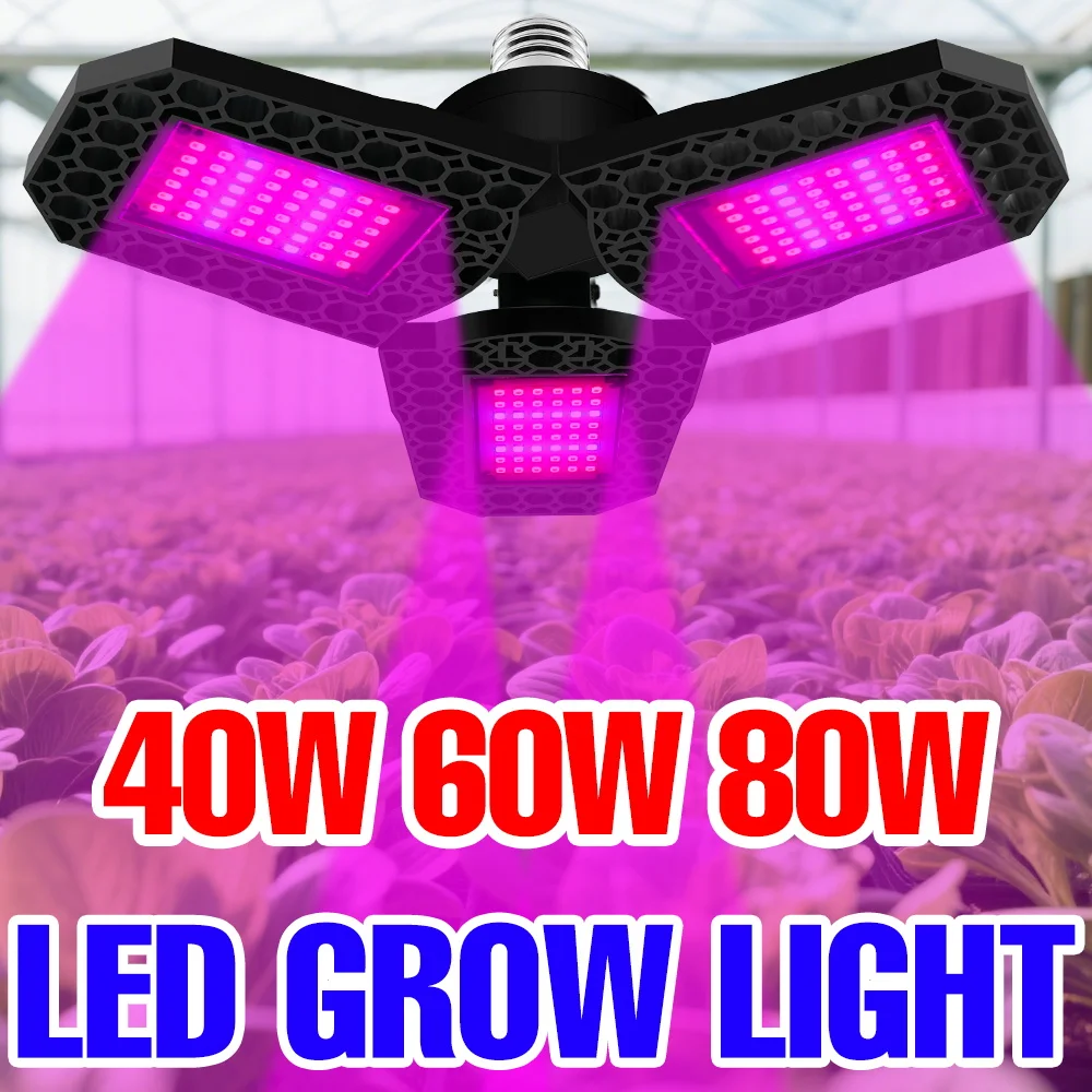 

Светодиодная лампа для растений 80 Вт, цоколь E27/E26, полный спектр, для выращивания растений, подсветка для теплиц, цветов, овощей, гидропоники