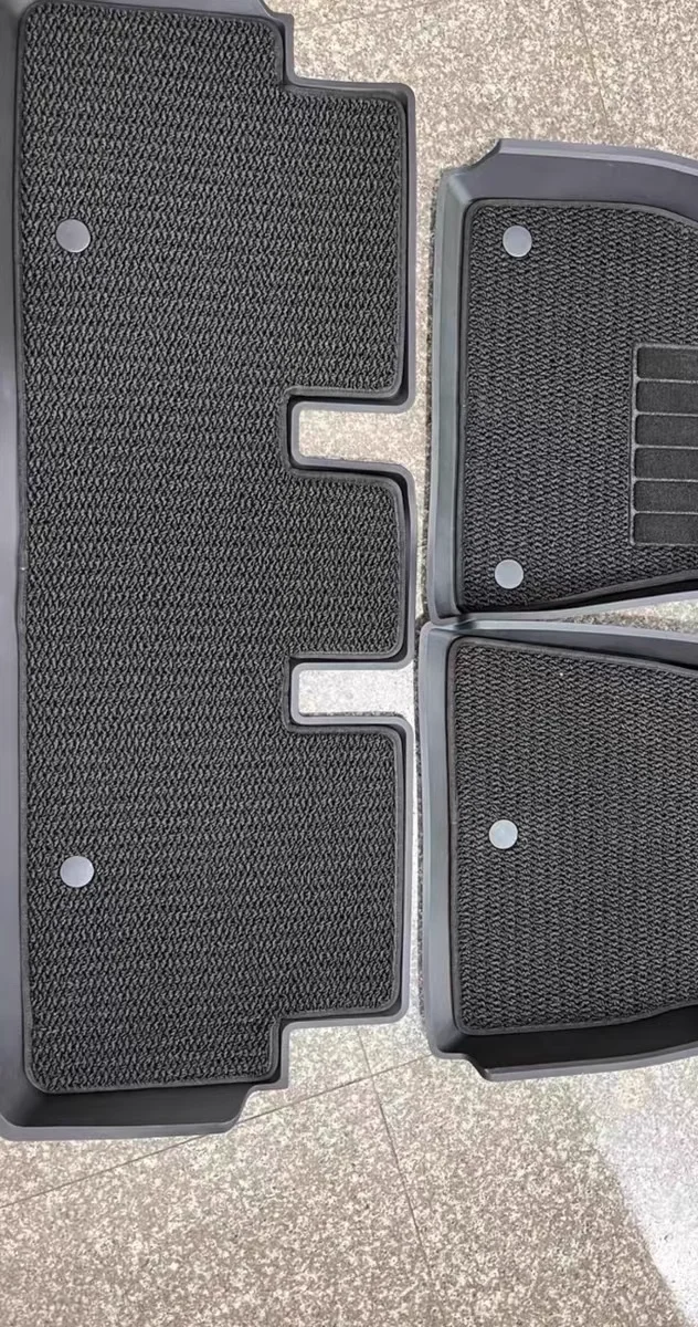Right Hand Drive All-Weather TPE Official Car Floor Mat With Snap-in Meniscus Treadmill Set of 6 Pieces for Tesla Model Y