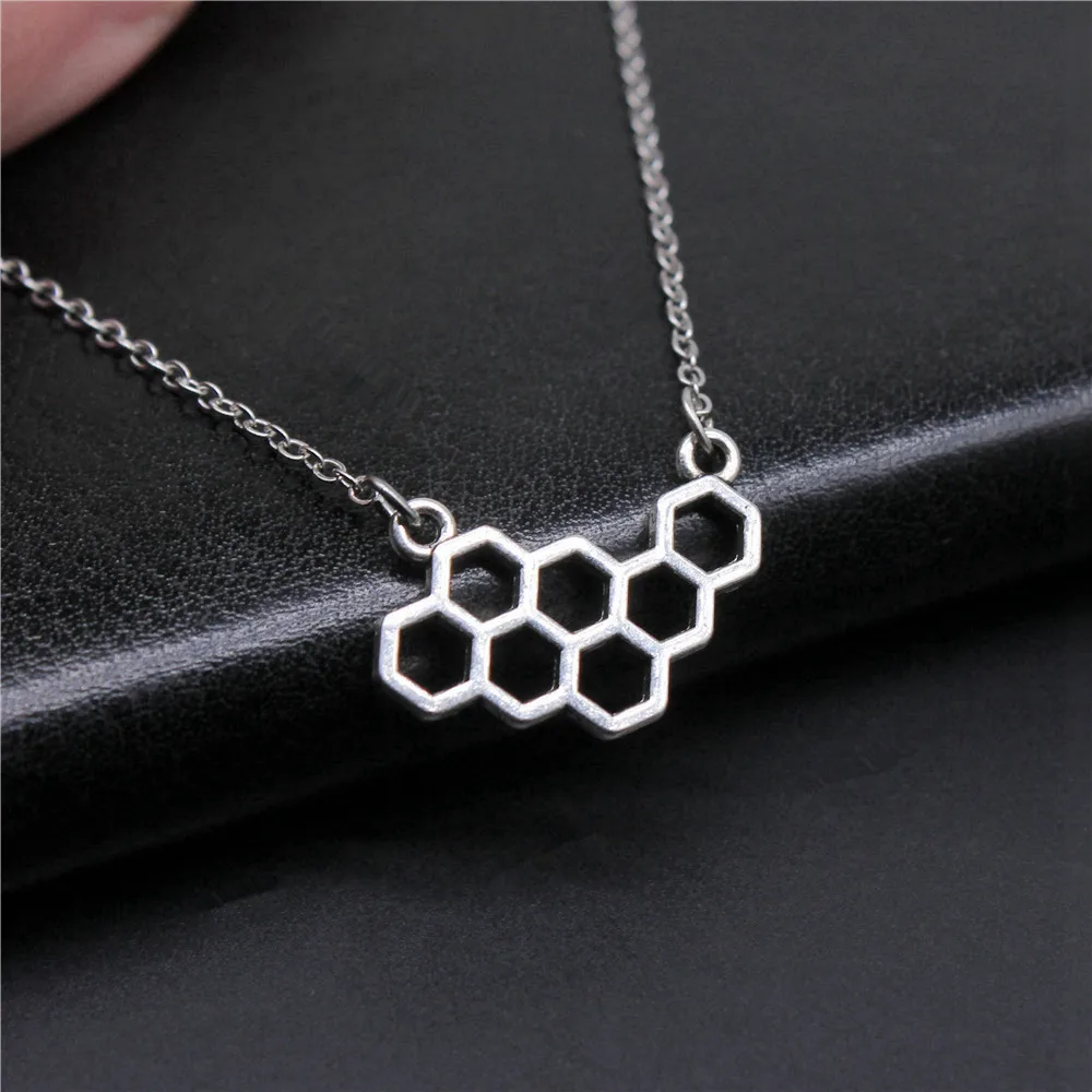 1pcs Honeycomb Connector Male Necklace Phone Pendant Jewelry Materials Handmade Chain Length 40+5cm