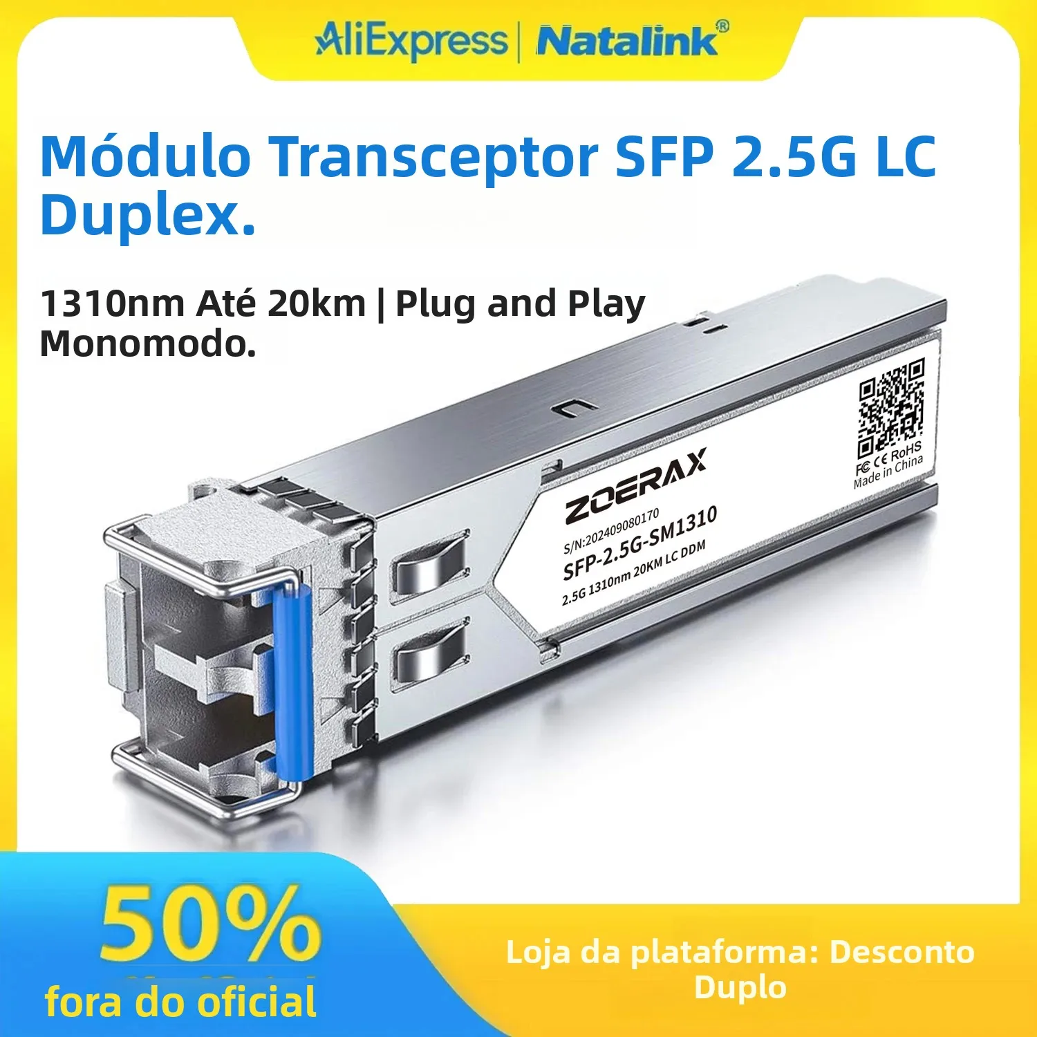 modulo-transceptor-Optico-sfp-monomodo-25g-natalink-1310nm-20km-lc-duplex-ddm-compativel-com-cisco-tp-link