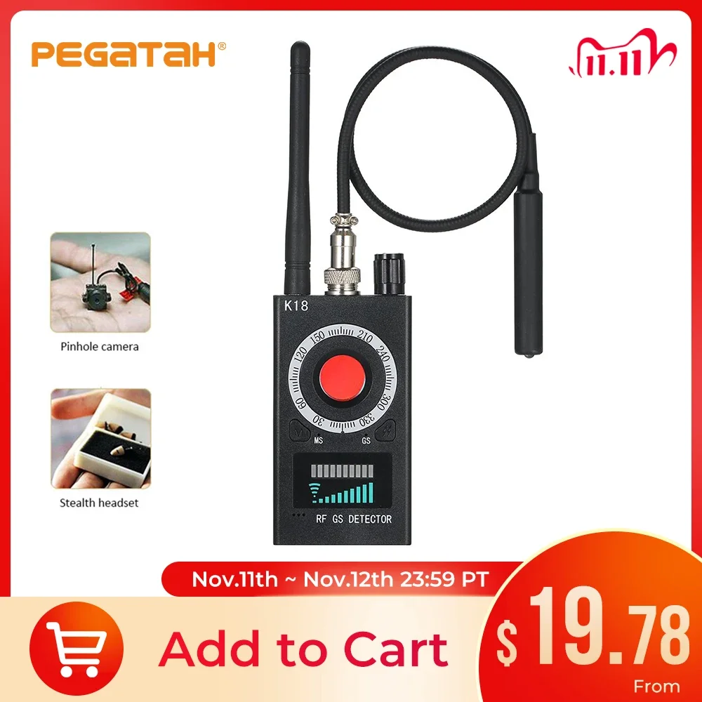 Multi-Função Anti Candid Detector Camera, câmera escondida Finder, lente de sinal GPS, RF Tracker, Gadgets Bug, K18