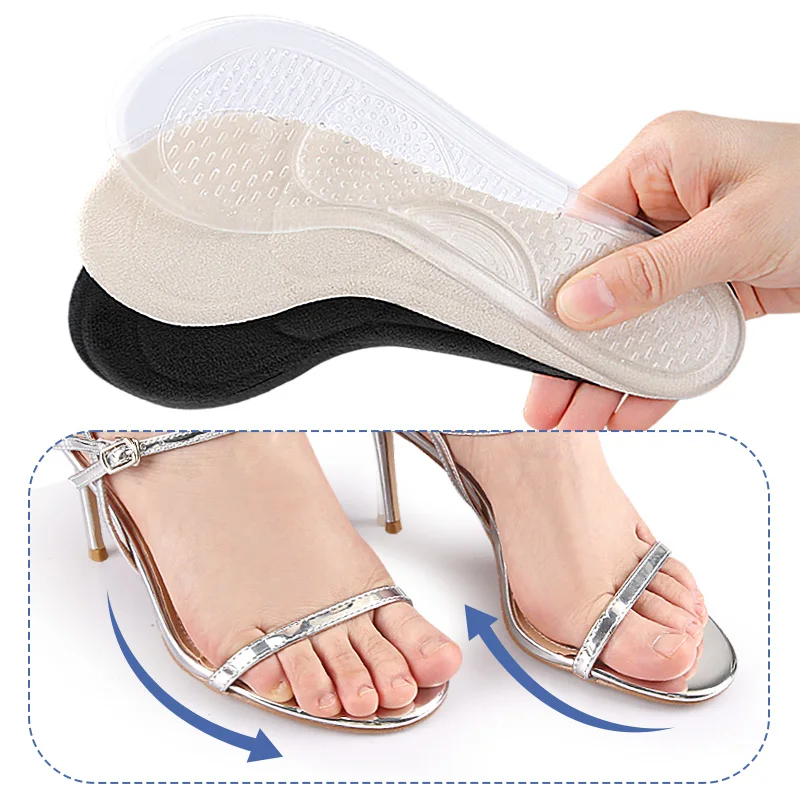 Women's Comfort Adhesive High-Heeled Shoes Insoles Invisible Anti-Slip Gel Arch Pad for Sandals Sweat-Absorbent Insole