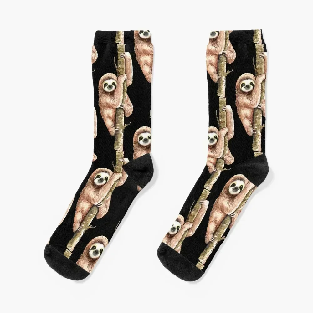 

Sloth On A Tree Socks golf FASHION cartoon shoes Socks For Girls Men's