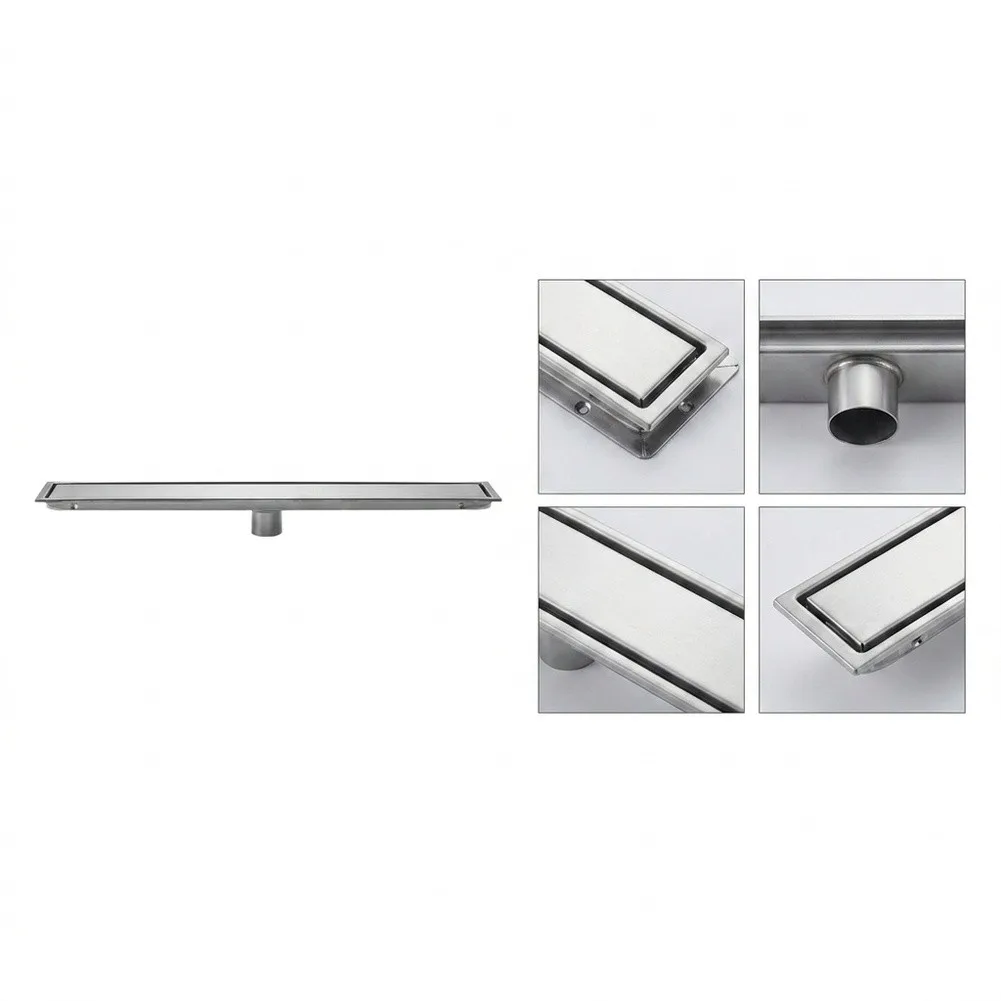 For Seamless Floor Integration 10*50*5cm Linear Shower Drain 2 In 1 Shower Drainage Solution Bath Hardware Set