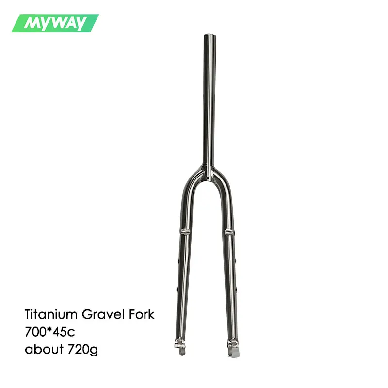 

Titanium Alloy Gravel Bike Fork Flat Mount Disc Brake 700c Road Bicycle Front Fork Thru Axle Cycling Parts