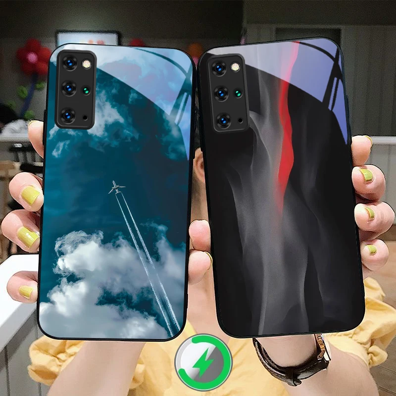 Deep blue sky airplane For Samsung S26 S25 S20 Ultra S21 Pro S22 Plus S23 FE S24 Ultra S25 Edge For Magsafe Glass Phone Case
