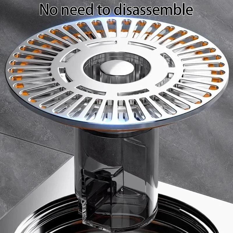 

Auto Closing Floor Strainer Hair Catcher for Bathroom Kitchen Balcony Garage