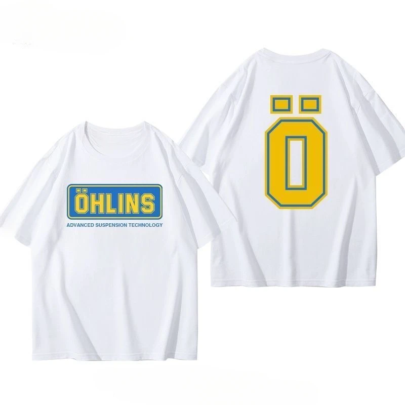 OHLINS Motorrad-Stoßdämpfer Modifiziertes Auto T-Shirt Sommer Herren Casual Mode Marke Racing Kurzarm-Kleidung – Detail 6