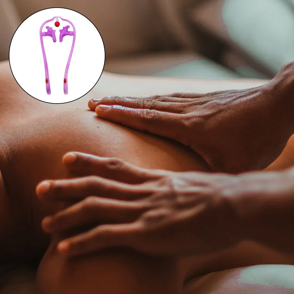 

1pc Manual Massage Tool Roller Design For Cervical Pain Relief Shoulder Neck Manual Massager Massage Tool Purple