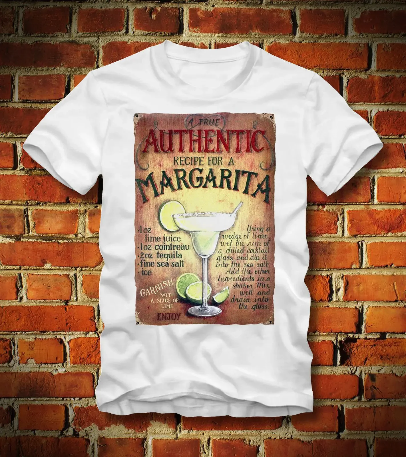 Hot Sale 100% cotton T SHIRT MARGARITA TEQUILA COCKTAIL ALKOHOL ALCOHOL REZEPT RECIPE NEU Tee shirt