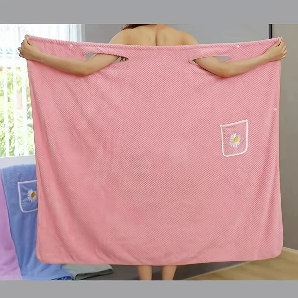 

Банное полотенце, домашнее женское носимое накидка для взрослых, впитывающее воду, полиэстер, юбка для сухих волос, длинный стильный моющийся халат для ванной комнаты