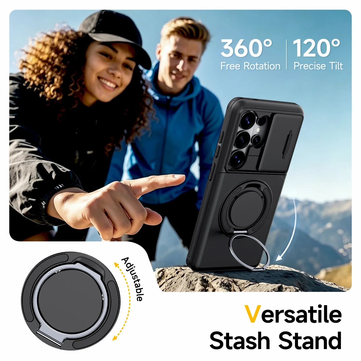 Robuste Anti-Fall-Handyhülle für Samsung Galaxy S26 FE S25 S24 Plus S23 S22 Ultra mit Magnetringhalter und Brieftaschenfunktion – Detail 7