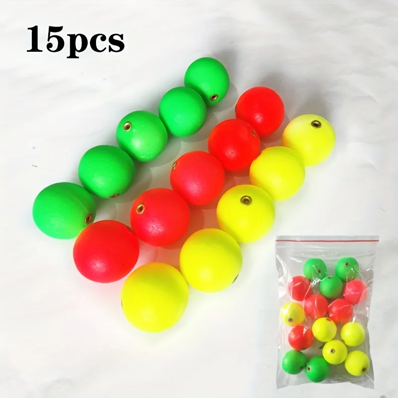 15 Sets of Luoyang Ball Float 18mm20mm24mm Copper Ring Sub-fishing Group Round Red, Yellow, Green and Three-color Foam