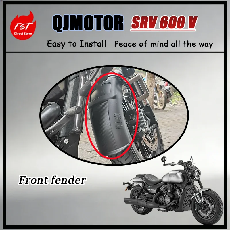 

For QJMOTOR SRV 600 QJ600-12B Custom Front Mudguard Extender Anti-Splash Mud Flap Easy Install Modified Kit for Motorcycles
