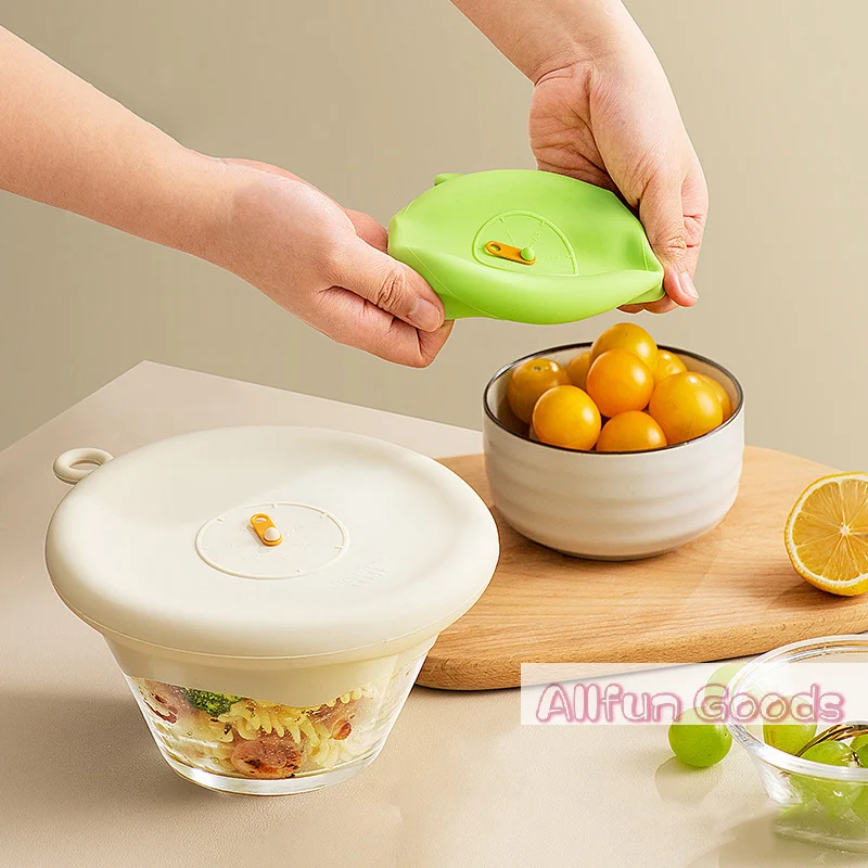 [TG835]1/3pcs Silicone Stretch Food Covers | Reusable Eco-Friendly Lids With Pull Tab & Weekly Tracker For Bowls/Jars/Cans