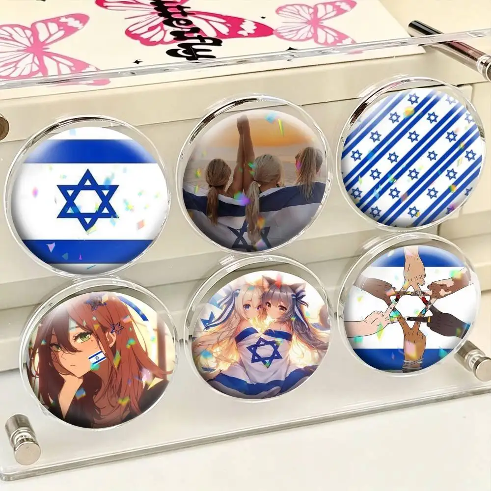 Flag Israel S  25mm 32mm 44mm 58mm 75mm Brooches Badges Pins for Accessories Gift