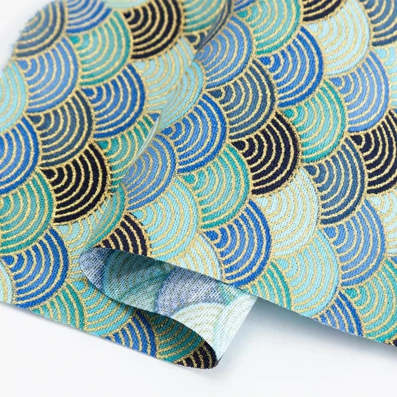 

Kimono Bronzed Fabric Crane Floral Upholstery DIY Material Sewing Patchwork Cloth for Tablecloth Cushion Curtain Bags Home Decor