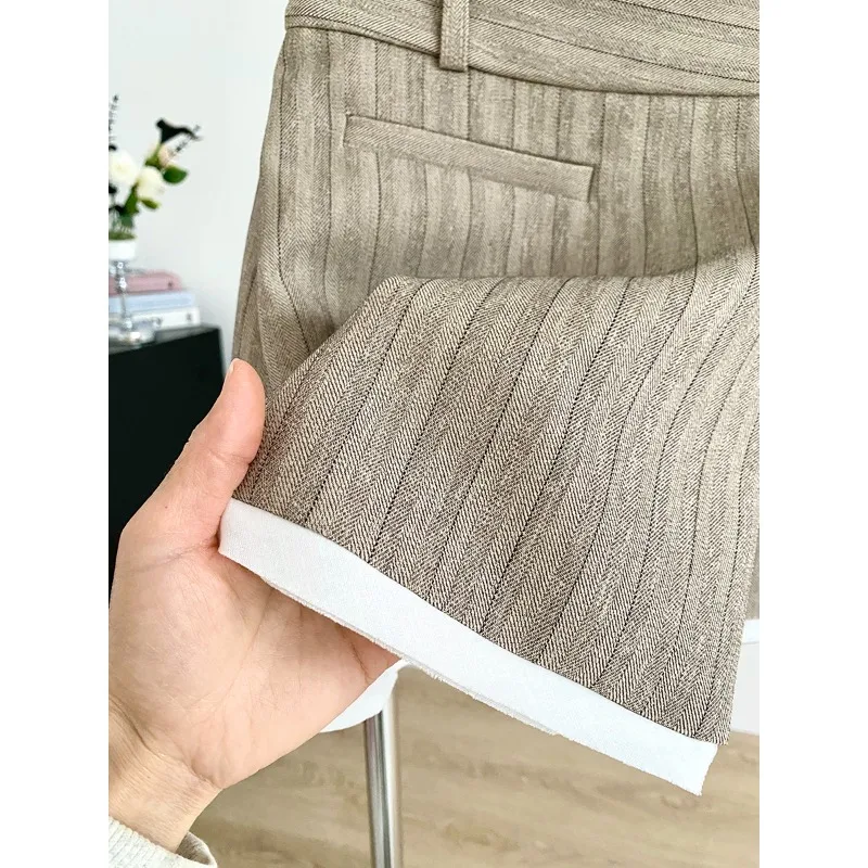 Koreaanse Stijl Onregelmatige Casual Gestreepte A-lijn Rok Vrouwen 2025, Zomer Nieuwe Hoge Taille Contrast Kleur Patchwork Sexy Mini Rok