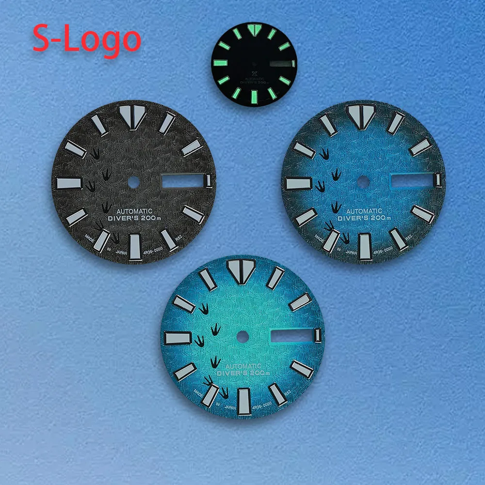 SLogo 28,5mm NH36 superficie de huella Dial indicador de aceite Dial adecuado para movimiento NH36 C3 verde luminoso NH36 esfera de reloj ﻿