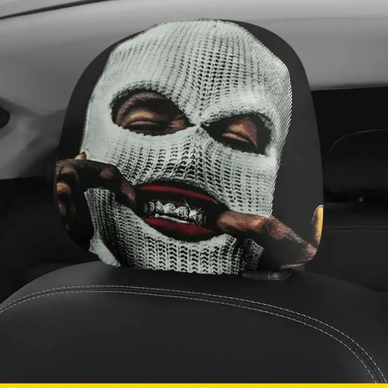 SZCH Funny Face Car Headrest Cover Cushion Fun Expression Universal Soft Fabric