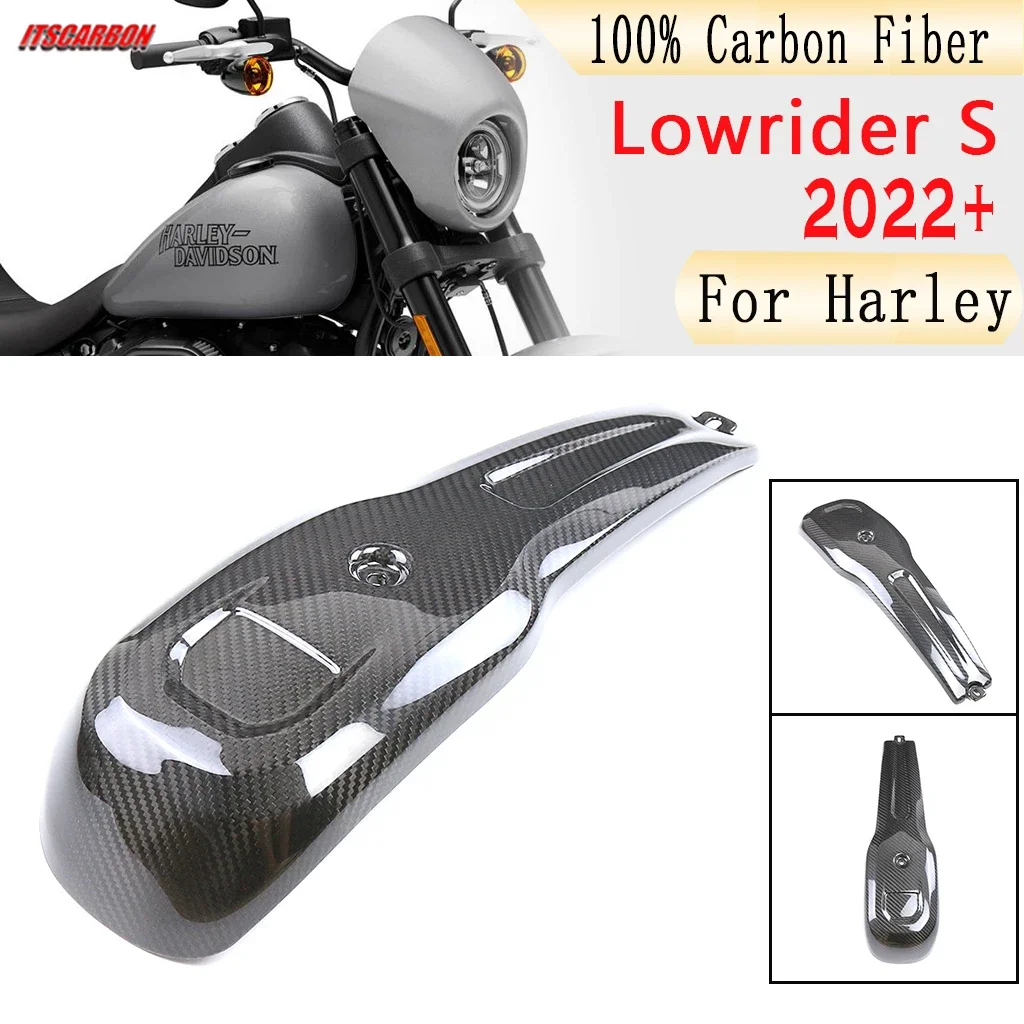 100% 3K Pure Carbon Fiber Motorcycle Tank Cover Parts Fairings Kit For Harley lowrider S 2022 2023 2024