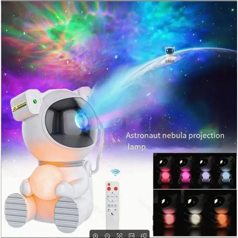 Astronaut, Aurora Borealis, Sitting Posture, Holding Star, Guitar Robot, Projector, Sound System, Adjustable Brightness