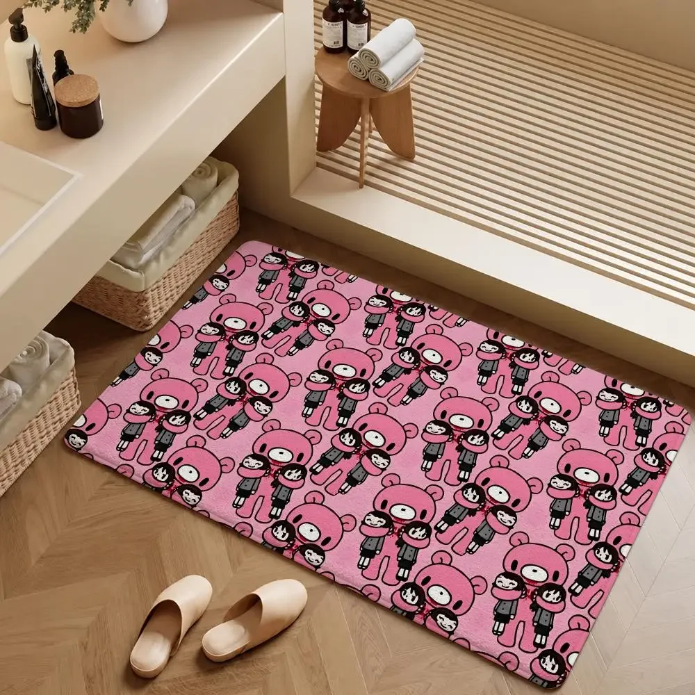 Character Gloomy Bear Pity Bloody Claws Floor Mat Soft Flannel Entrance Doormat Non-Slip Washable Rug For Bedroom Home Decor