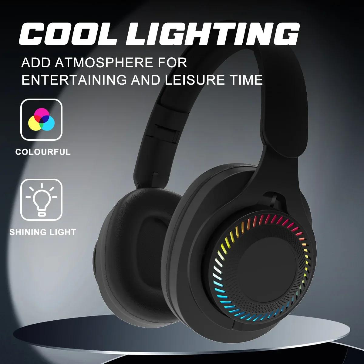 

Bluetooth Headphone LED Color Light Sports Wireless Headsets Gaming Low Latency Can Call High Sound Quality Headset for PC Phone